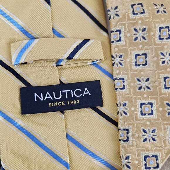 Lot Of 3 Designer Silk Ties - Nautica Robert Talbott & Vaniel Milano - Picture 5 of 11